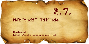 Máthé Tünde névjegykártya